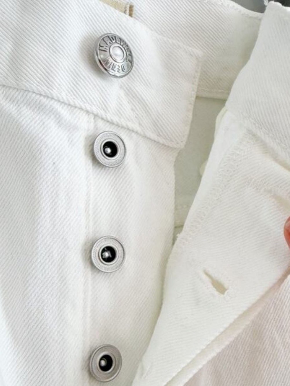 Madewell Low Slung Baggy Jeans Pure White Rigid Wide Leg Relaxed Size 30 NWT - Picture 10 of 16